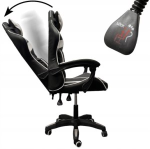 Fotel Mebel Elite Fotel biurowy gamingowy biało-czarny z poduszkami 7