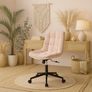 Krzesło biurowe Songmics Comfi Różowe 3