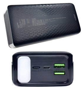 Powerbank 30000mAh 22,5W USB-C USB-A micro-USB LCD PD QC szybkie ładowanie 6