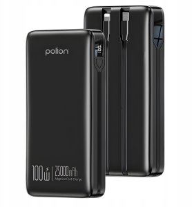 Powerbank 25000mAh 100W 2xUSB-C USB-A PD3.0 QC3.0 LED szybkie ładowanie 5