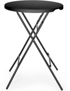 Amerbox Stolik koktajlowy barowy cateringowy składany śr. 80x110 cm - czarny 2