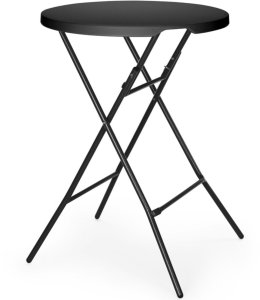 Amerbox Stolik koktajlowy barowy cateringowy składany śr. 80x110 cm - czarny 4