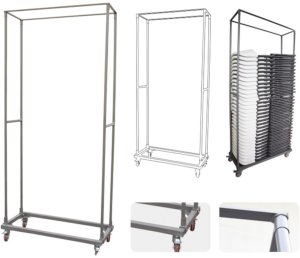 Amerbox Wózek do transportu przechowywania 25 krzeseł cateringowych 3