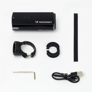 Wozinsky Lampka rowerowa przednia z kablem USB-C 3000 lm - czarna 3