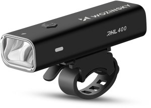 Wozinsky Zestaw lampek rowerowych akumulatorowych przednia tylna 400 lm - czarny 2