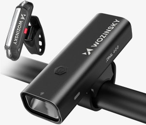 Wozinsky Zestaw lampek rowerowych akumulatorowych przednia tylna 400 lm - czarny 4