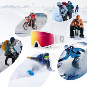 Meteor Gogle narciarskie nieparujące dla dorosłych UV400 - białe 5