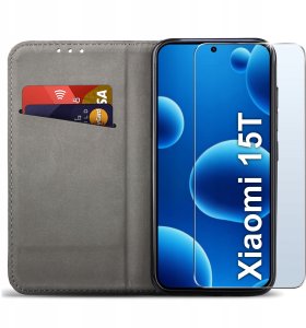 Etui MAGNET do Xiaomi 15T 5G Zamykane Czarne Futerał + Szkło 9H 2