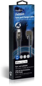 Kabel USB NEDIS USB-Kabel USB 2.0 | Apple Lightning 8-Pin | USB-C™ Stecker | 60 W | 480 Mbps | Niklowany | 1.00 m | okrągły | Spleciony / Nylon | Niebieski / Czarny 11
