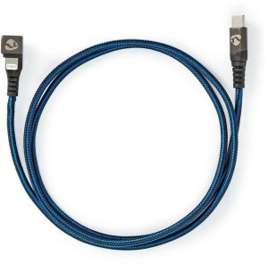 Kabel USB NEDIS USB-Kabel USB 2.0 | Apple Lightning 8-Pin | USB-C™ Stecker | 60 W | 480 Mbps | Niklowany | 1.00 m | okrągły | Spleciony / Nylon | Niebieski / Czarny 12