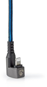 Kabel USB NEDIS USB-Kabel USB 2.0 | Apple Lightning 8-Pin | USB-C™ Stecker | 60 W | 480 Mbps | Niklowany | 1.00 m | okrągły | Spleciony / Nylon | Niebieski / Czarny 5