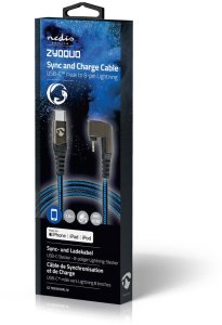 Kabel USB NEDIS USB-Kabel USB 2.0 | Apple Lightning 8-Pin | USB-C™ Stecker | 60 W | 480 Mbps | Niklowany | 1.00 m | okrągły | Spleciony / Nylon | Niebieski / Czarny 9