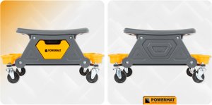 KRZESŁO WARSZTATOWE STOŁEK TABORET NA KÓŁKACH 3 SCHOWKI 200 KG SIEDZISKO 6