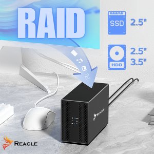 OBUDOWA DYSKU HDD SSD 2x 3,5" SATA III USB 3.2 KIESZEŃ RAID JBOD PM DO 40TB 4