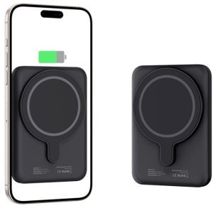 Powerbank magnetyczny 5000mAh LifeMag PB10 MagSafe 15W USB-C z kablem USB-C - czarny Tech-Protect 3