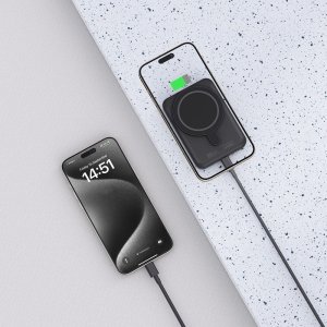 Powerbank magnetyczny 5000mAh LifeMag PB10 MagSafe 15W USB-C z kablem USB-C - czarny Tech-Protect 5