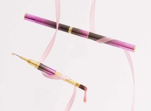 makear Pędzelek dwustronny 2w1 do zdobień i żelu #11 2