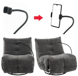 Fotel wypoczynkowy obrotowy COSMO c. szary rozkładany leżanka szenil 2