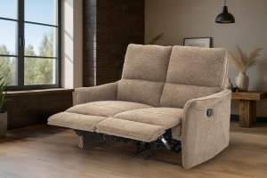 Sofa wypoczynkowa rozkładana dwuosobowa fotel TIMO DUO szenil brązowa 5