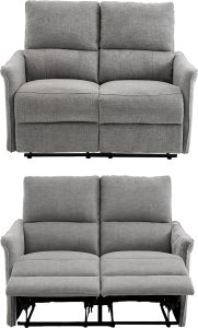 Mebel Elite Sofa wypoczynkowa rozkładana dwuosobowa fotel TIMO DUO szenil szara 2