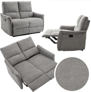 Mebel Elite Sofa wypoczynkowa rozkładana dwuosobowa fotel TIMO DUO szenil szara 3