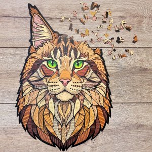 Mruu&Pruu Puzzle Drewniane KOT LEŚNY DUŻE XXL | Układanka Prezent Dla Dorosłych 6