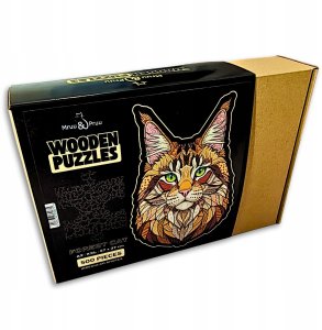 Mruu&Pruu Puzzle Drewniane KOT LEŚNY DUŻE XXL | Układanka Prezent Dla Dorosłych 9