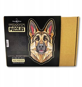 Mruu&Pruu Puzzle Drewniane OWCZAREK NIEMIECKI 450el. XXL DUŻE Układanka Prezent PIES 13