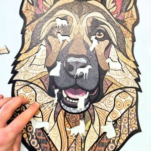 Mruu&Pruu Puzzle Drewniane OWCZAREK NIEMIECKI 450el. XXL DUŻE Układanka Prezent PIES 3