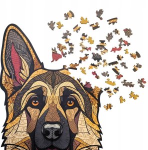 Mruu&Pruu Puzzle Drewniane OWCZAREK NIEMIECKI 450el. XXL DUŻE Układanka Prezent PIES 5
