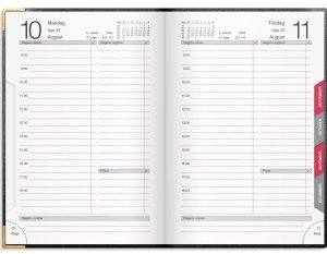 Mayland-Burde Kalendarz roczny czarny z sztucznej skóry oprawiony 2026 2