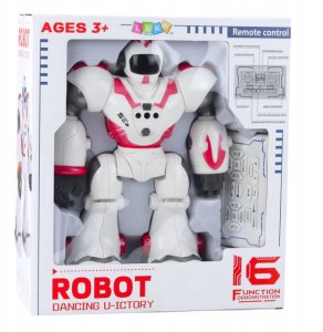 Robot Interaktywny Zdalnie Sterowany RC 16 Funkcji Światła Dźwięki Różowy 6
