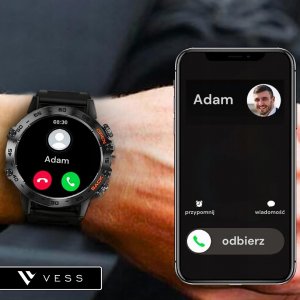 Smartwatch VESS ZEGAREK SMARTWATCH MĘSKI 360x360 ROZMOWY MENU PL WODOODPORNY 7