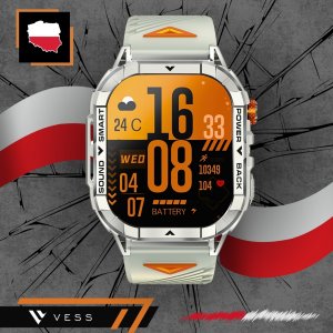 SMARTWATCH SPORTOWY MĘSKI POŁĄCZENIA BLUETOOTH WODOODPORNY PL MENU 8