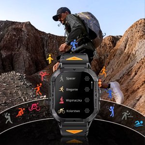SMARTWATCH SPORTOWY MĘSKI POŁĄCZENIA BLUETOOTH WODOODPORNY PL MENU 14