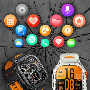 SMARTWATCH SPORTOWY MĘSKI POŁĄCZENIA BLUETOOTH WODOODPORNY PL MENU 5