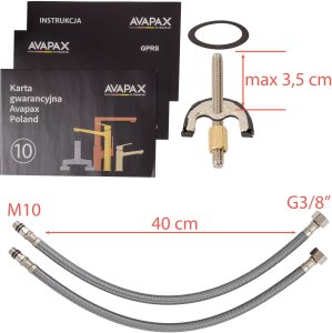 Bateria umywalkowa Avapax Medico stojąca chrom (ABME1511M1) 9