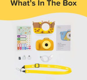 myFirst Camera 3 - aparat cyfrowy dla dzieci z gumowym etui ochronnym, ekranem 2" IPS, rozdzielczości 16MP i dwoma obiektywami (yellow) 3