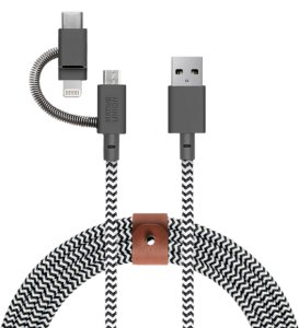 Kabel USB Native Union Belt Cable Universal - kabel USB-A - USB-C/lightning/microUSB, 2 m (zebry) 2