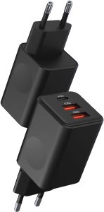 Ładowarka kostka do telefonu tabletu USB-C 30W | USB-C | 2xUSB-A | QC | PD 3