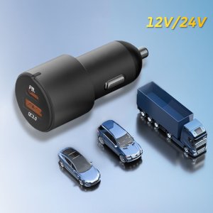 Ładowarka samochodowa do telefonu 12V USB-C 100W | USB-C | USB-A | QC | PD 6