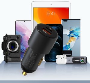 Ładowarka samochodowa do telefonu 12V USB-C 100W | USB-C | USB-A | QC | PD 7