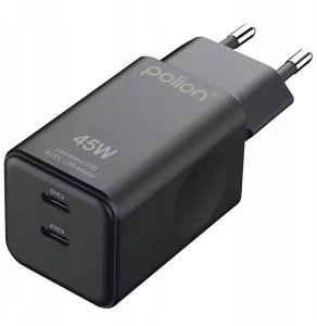 Ładowarka kostka do telefonu tabletu USB-C 45W | 2xUSB-C |QC | PD 2