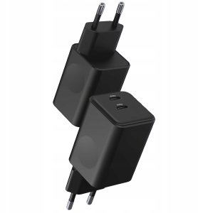 Ładowarka kostka do telefonu tabletu USB-C 45W | 2xUSB-C |QC | PD 3