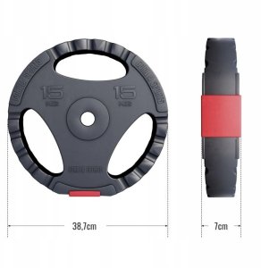 Gorilla Sports Obciążenie z uchwytami 15 kg, 30 mm 5