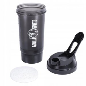 Gorilla Sports Shaker 500ml czarny z przegrodą 6