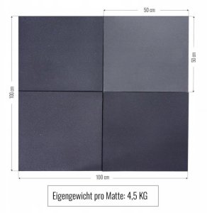 Gorilla Sports Maty ochronne podłogowe, 4 sztuki, czarny, 50 x 50 cm x 2 cm 10