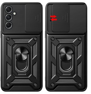 Etui do Samsung Galaxy M34 5G (Czarne, Pancerne, Armor Case, Ring)   Szkło 5