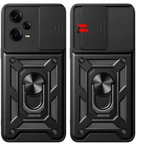 Hello Case ETUI PANCERNE DO XIAOMI REDMI NOTE 12 5G CZARNE OBUDOWA ARMOR   SZKŁO 9H 5