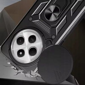 ETUI PANCERNE DO XIAOMI REDMI 14C 4G / 5G / A4 / POCO C75 CZARNE   SZKŁO 9H 3